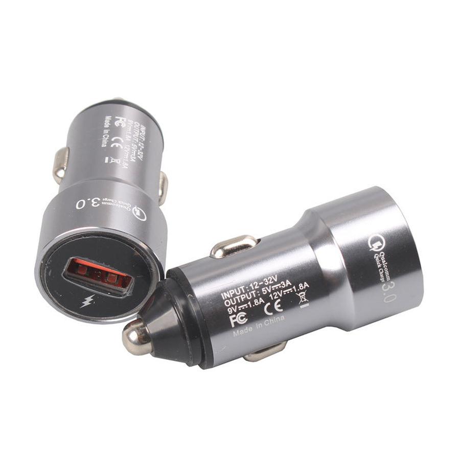 HKM-955731 USB Car Charger Adapter - Black, 12V Input, 5V Output, 3000mA Charging Current