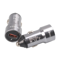 HKM-955731 USB Car Charger Adapter - Black, 12V Input, 5V Output, 3000mA Charging Current