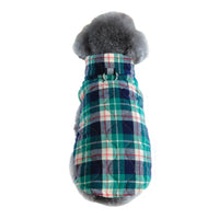 HKM-9557437 Heavy Cotton Plaid Dog Jacket with Reflective Strap for Winter Warmth