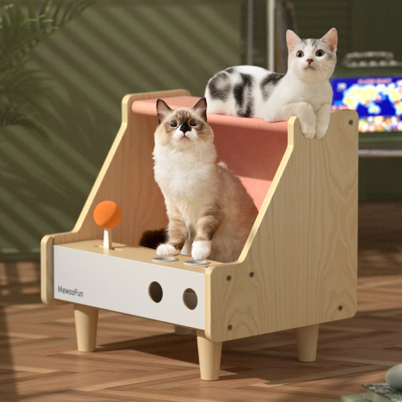 HKM-9557821 All-Season Large Space Cat Scratch Nest - Pure Cotton Canvas, Solid Wood, Various Colors