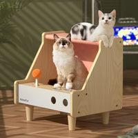 HKM-9557821 All-Season Large Space Cat Scratch Nest - Pure Cotton Canvas, Solid Wood, Various Colors