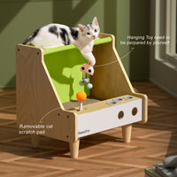 HKM-9557821 All-Season Large Space Cat Scratch Nest - Pure Cotton Canvas, Solid Wood, Various Colors