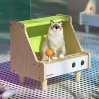 HKM-9557821 All-Season Large Space Cat Scratch Nest - Pure Cotton Canvas, Solid Wood, Various Colors