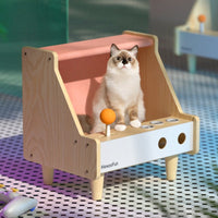 HKM-9557821 All-Season Large Space Cat Scratch Nest - Pure Cotton Canvas, Solid Wood, Various Colors