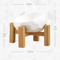 HKM-9557949 Ceramic Cat and Dog Food Bowls with Bamboo Wood Frames for Comfortable Feeding