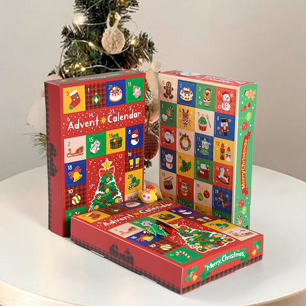 HKM-955795 24-Grid Christmas Gift Box with Surprise Calendar Design, 25x17x4 cm