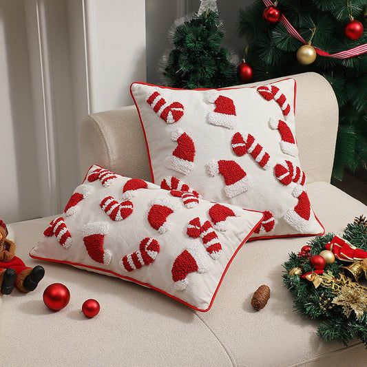 HKM-955795 Modern Minimalist Christmas Tufted Pillow Cover - Available in Multiple Sizes