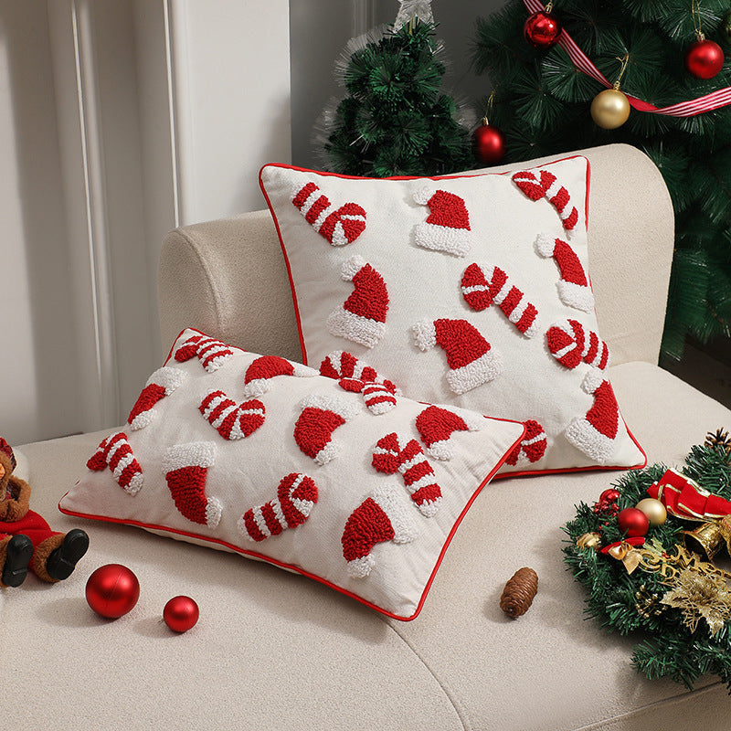 HKM-955795 Modern Minimalist Christmas Tufted Pillow Cover - Available in Multiple Sizes