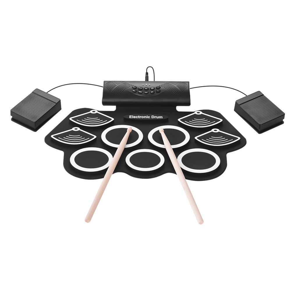 HKM-955859 Foldable Silicone Electric Drum Pad with 12 Demo Songs and 7 Drum Sounds