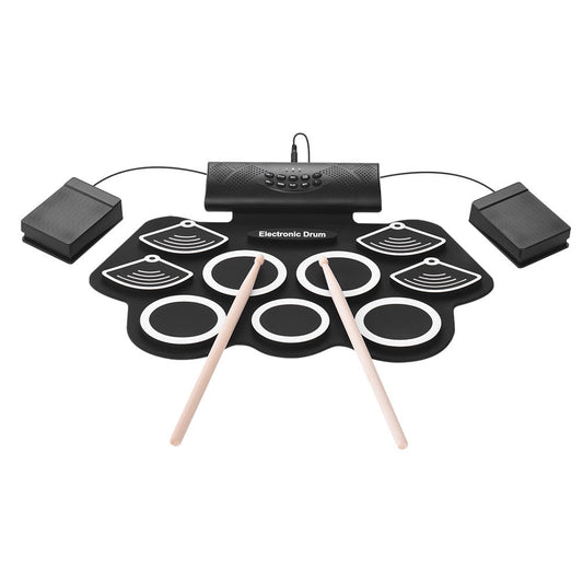 HKM-955859 Foldable Silicone Electric Drum Pad with 12 Demo Songs and 7 Drum Sounds