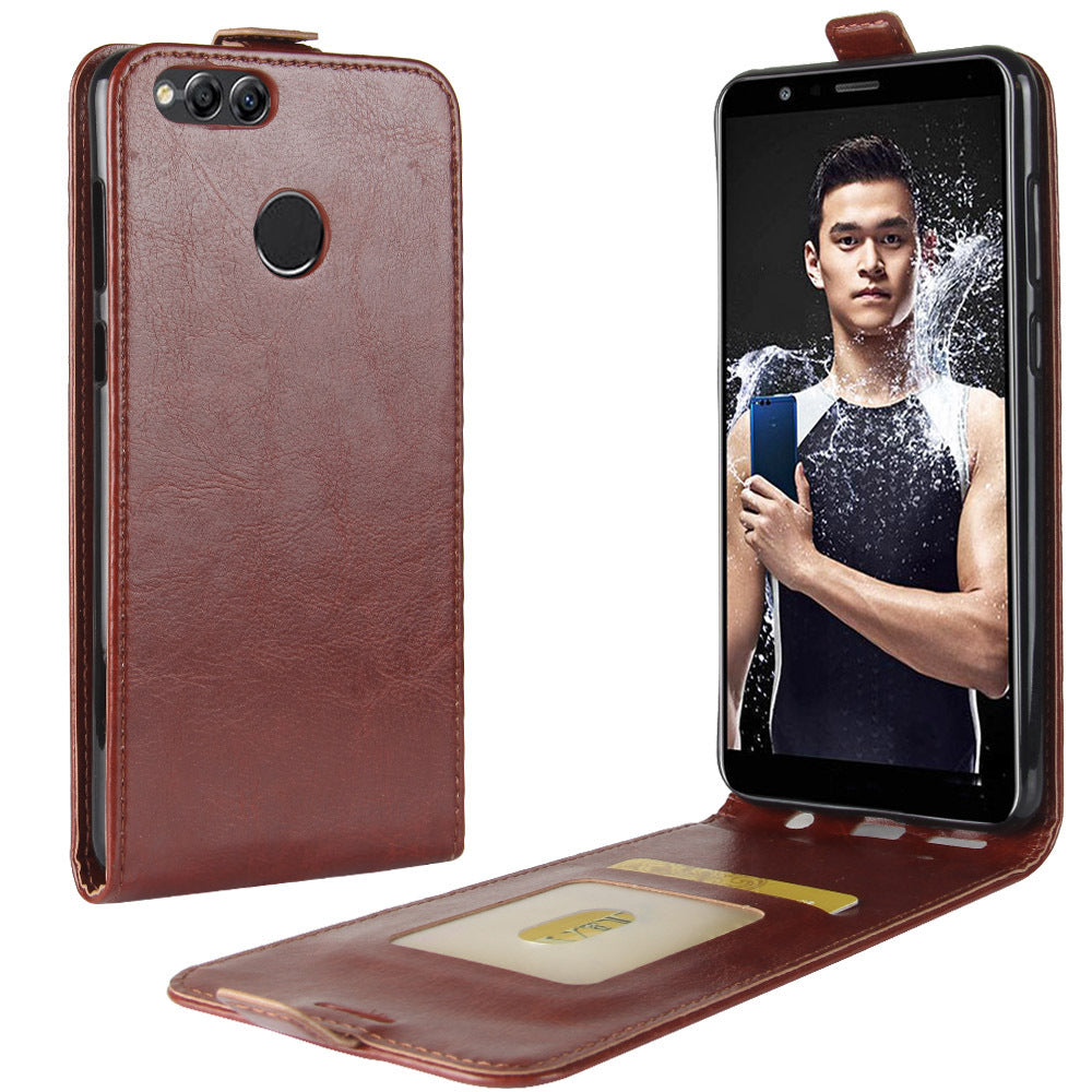 HKM-955923 Stylish Wallet Case for Huawei Honor 7X - TPU and Leather with Card Slots