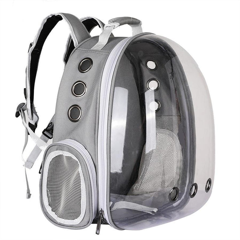 HKM-955987 360-Degree Transparent Bubble Backpack Carrier for Pets - Lightweight and Breathable Rucksack Suitable for Small Dogs and Rabbits