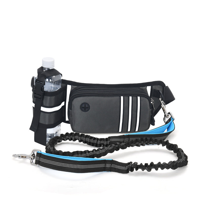HKM-9559997 Outdoor Sports Waist Bag with Dog Leash and Garbage Bags - Waterproof, Breathable, Wear-Resistant