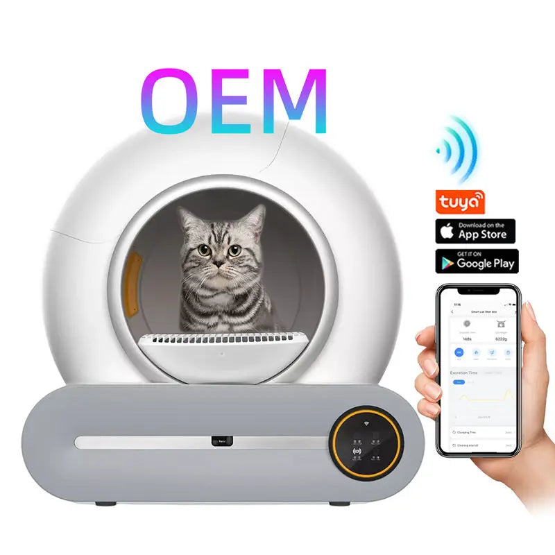HKM-956115 Automated Self-Cleaning Cat Litter Box - 65L Capacity, Odor Control, Eco-Friendly Design