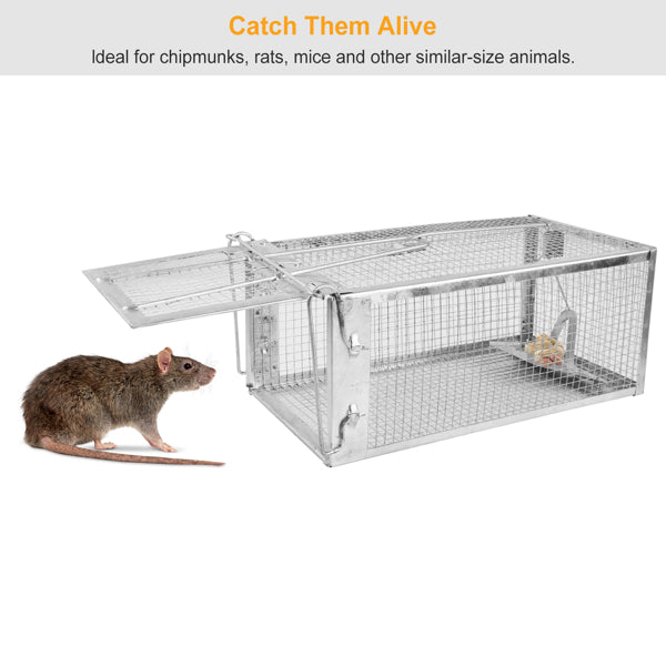 HKM-9561405 Humane Galvanized Iron Mouse Trap for Effective Rodent Control - Easy Set One-Door Design