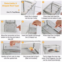 HKM-9561405 Humane Galvanized Iron Mouse Trap for Effective Rodent Control - Easy Set One-Door Design