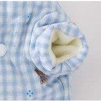 HKM-9562301 Gingham Bear Quilted Dog Jumpsuit - Cozy Cotton Coat for Autumn and Winter