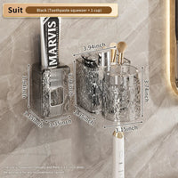 HKM-956243 Eco-Friendly Transparent Wall Hanging Toothbrush and Cosmetic Cup Holder for Bathroom