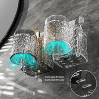 HKM-956243 Eco-Friendly Transparent Wall Hanging Toothbrush and Cosmetic Cup Holder for Bathroom
