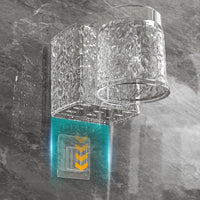 HKM-956243 Eco-Friendly Transparent Wall Hanging Toothbrush and Cosmetic Cup Holder for Bathroom