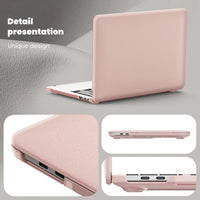 HKM-956371 Pink PU Kickstand Cover Compatible with MacBook Pro 13 (A2338 M1/M2, A2289, A2251, A2159, A1989, A1706, A1708)