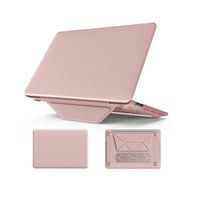 HKM-956371 Pink PU Kickstand Cover Compatible with MacBook Pro 13 (A2338 M1/M2, A2289, A2251, A2159, A1989, A1706, A1708)