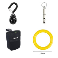 HKM-9564349 Interactive Dog Training Accessories Set with Clicker, Whistle, Frisbees, and Balls