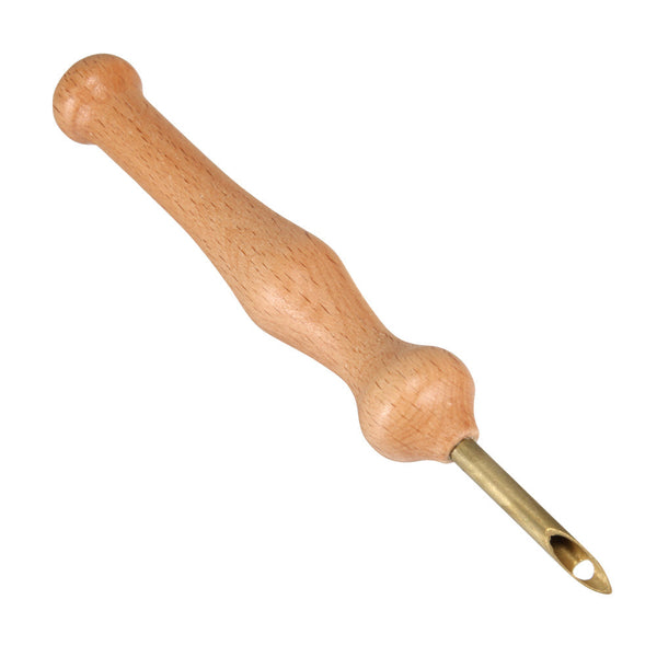 HKM-956499 Wooden Embroidery Needle Set with Threader - 14.8cm Poke Tool for Decorative Stitching