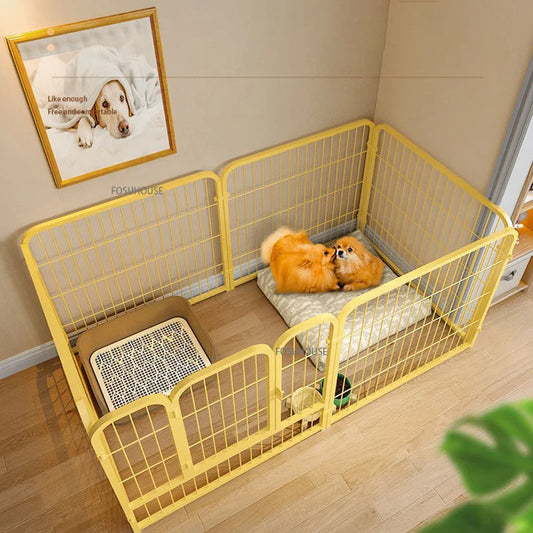 HKM-9565117 Wrought Iron Pet Fence for Small to Medium Dogs – Indoor Isolation Gate and Guardrail for Safety