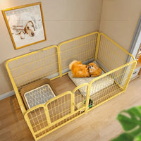 HKM-9565117 Wrought Iron Pet Fence for Small to Medium Dogs – Indoor Isolation Gate and Guardrail for Safety