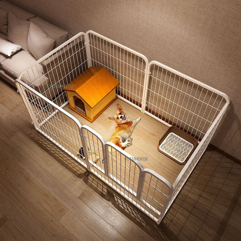 HKM-9565117 Wrought Iron Pet Fence for Small to Medium Dogs – Indoor Isolation Gate and Guardrail for Safety