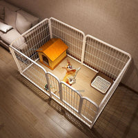 HKM-9565117 Wrought Iron Pet Fence for Small to Medium Dogs – Indoor Isolation Gate and Guardrail for Safety