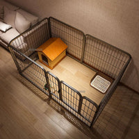 HKM-9565117 Wrought Iron Pet Fence for Small to Medium Dogs – Indoor Isolation Gate and Guardrail for Safety