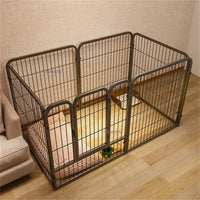 HKM-9565117 Wrought Iron Pet Fence for Small to Medium Dogs – Indoor Isolation Gate and Guardrail for Safety