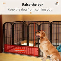 HKM-9565117 Wrought Iron Pet Fence for Small to Medium Dogs – Indoor Isolation Gate and Guardrail for Safety