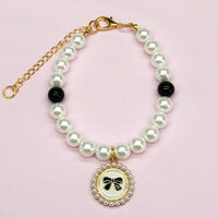 HKM-9566141 Charming Pet Necklace Collection with Bells and Pearl Accents for Cats - Multiple Colors and Designs Available