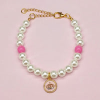 HKM-9566141 Charming Pet Necklace Collection with Bells and Pearl Accents for Cats - Multiple Colors and Designs Available