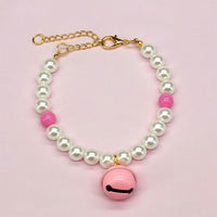 HKM-9566141 Charming Pet Necklace Collection with Bells and Pearl Accents for Cats - Multiple Colors and Designs Available