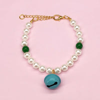 HKM-9566141 Charming Pet Necklace Collection with Bells and Pearl Accents for Cats - Multiple Colors and Designs Available