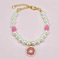 HKM-9566141 Charming Pet Necklace Collection with Bells and Pearl Accents for Cats - Multiple Colors and Designs Available