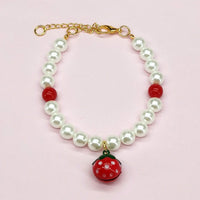 HKM-9566141 Charming Pet Necklace Collection with Bells and Pearl Accents for Cats - Multiple Colors and Designs Available