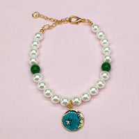 HKM-9566141 Charming Pet Necklace Collection with Bells and Pearl Accents for Cats - Multiple Colors and Designs Available