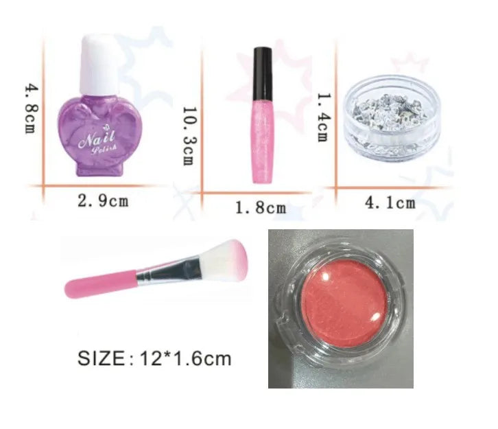 HKM-956627 Children's Mini Makeup Set - Princess Makeup Table Accessories for Ages 5-15 Years - Plastic, Flashing Colors