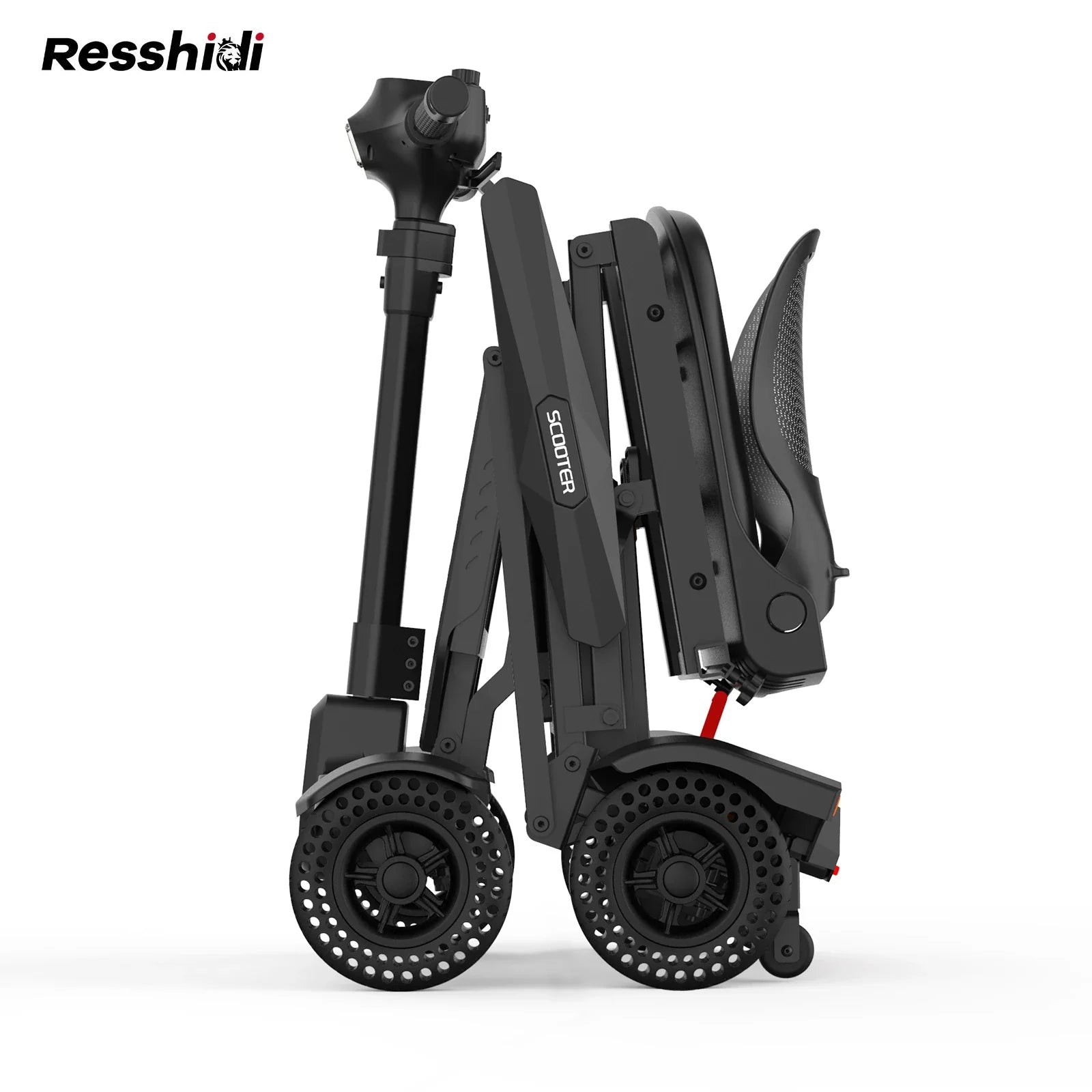 HKM-956691 4 Wheel Electric Mobility Scooter with 150kg Capacity, 250W Brushless Motor, Fully Automatic Folding, Waterproof Design