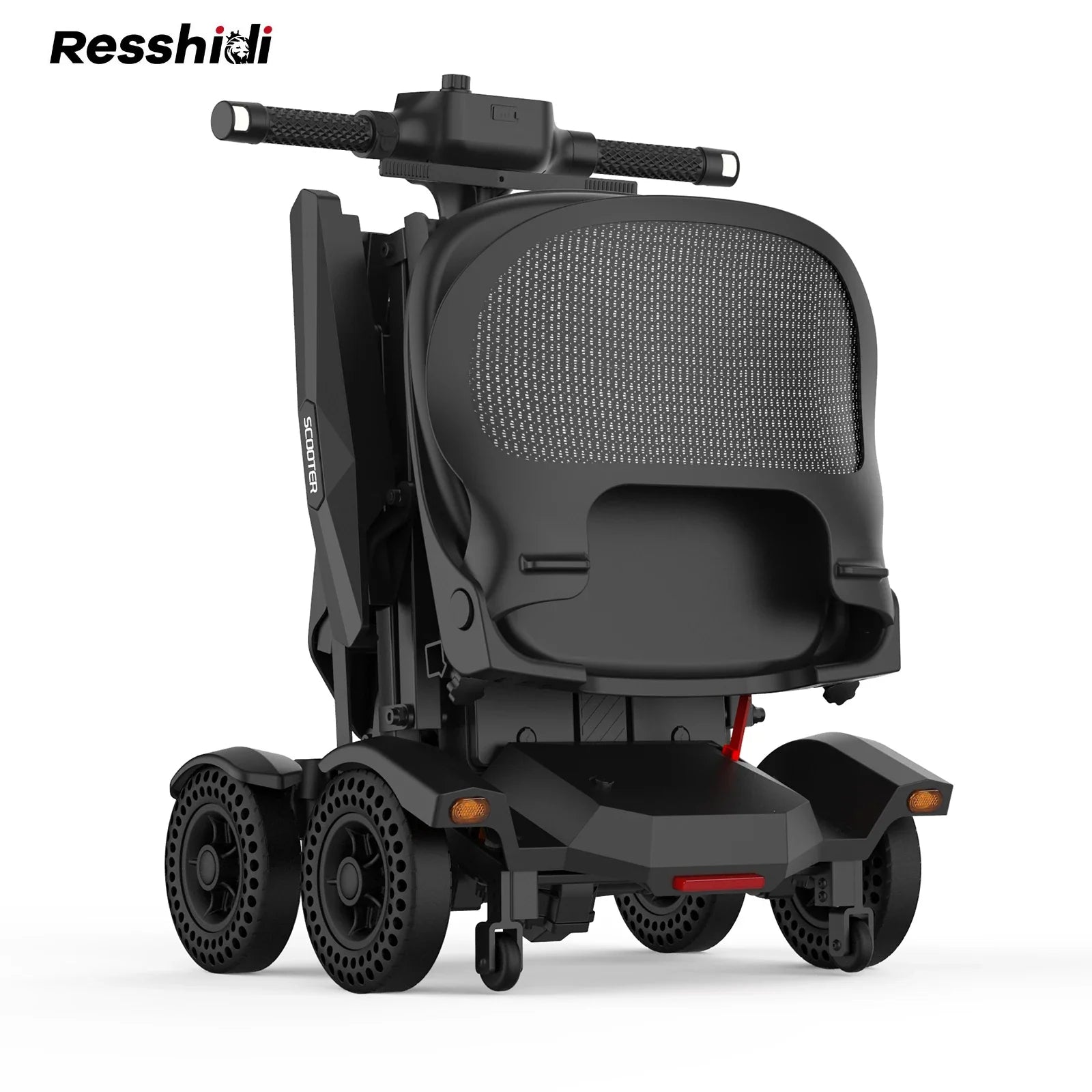 HKM-956691 4 Wheel Electric Mobility Scooter with 150kg Capacity, 250W Brushless Motor, Fully Automatic Folding, Waterproof Design