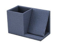 HKM-956691 Multifunctional Wireless Charging Pen Holder - Desk Organizer & Storage Box in Gray, Blue, and Black