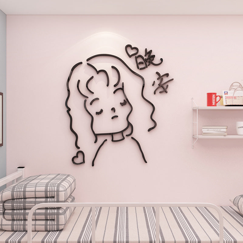 HKM-956755 Acrylic 3D Wall Stickers for Bedroom Decor - Available in Multiple Sizes