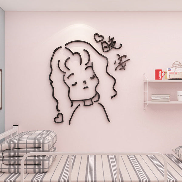 HKM-956755 Acrylic 3D Wall Stickers for Bedroom Decor - Available in Multiple Sizes