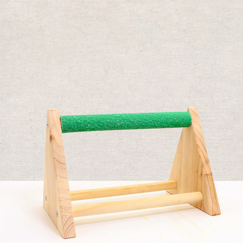HKM-956755 Solid Wood Bird Perch Stand with Random Color Variations