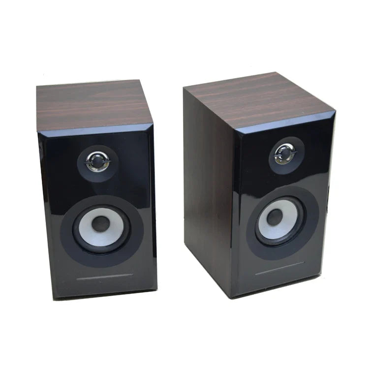 HKM-956819 Classic Wooden 2.0 Bookshelf Speakers with Hi-Fi Stereo Sound and Bluetooth Connectivity